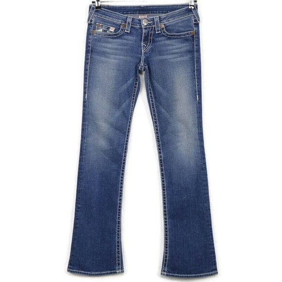 True Religion Rainbow Gina Bootcut Jeans Stretch Distressed 28 x 33 - Picture 2 of 12